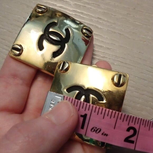 Chanel JUMBO Vintage CC Clip On Earrings - Picture 14 of 15
